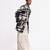 Black & white digital printed linen jacket