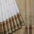 White and beige pure zari silk saree