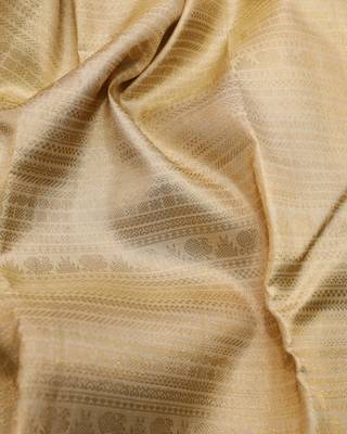 Beige bridal pure zari silk saree with silk mark certified 3