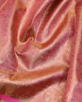 Pink tissue pure zari kanchivaram silk saree with silk mark certified 3