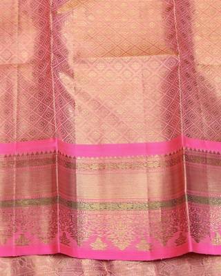 Pink tissue pure zari kanchivaram silk saree with silk mark certified 4