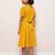 Printed frock in rayon fabric with elasticated sleeves