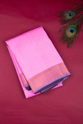 Rosemilk pink silk saree with silk mark certified 1