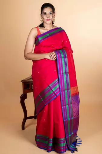 Majenta no-zari kanjivaram silk saree with silk mark certified