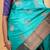 Turquoise pure silk saree