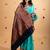 Turquoise pure silk saree