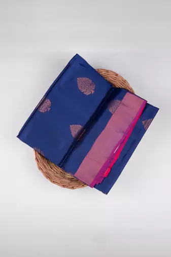 Dark blue pure touch silk saree