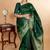 Bottle green pattu saree