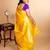 Yellow colour silk saree
