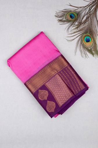 Pink purple pure touch silk saree