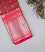 Brown pink pure touch silk saree
