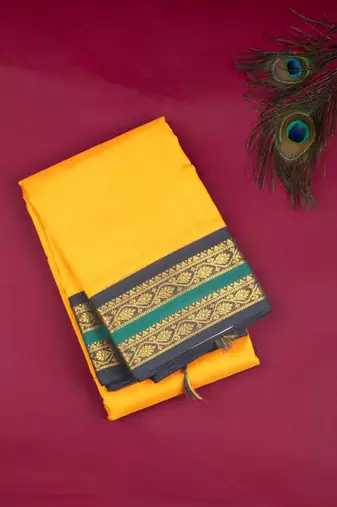 Yellow and black sico saree