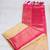 Offwhite pink brocade silk saree