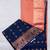 Navy blue paithani semi soft silk saree