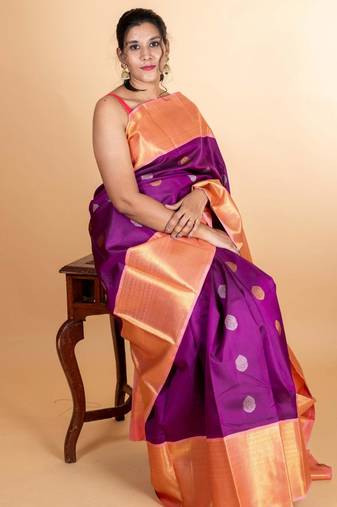 Purple colour pattu saree