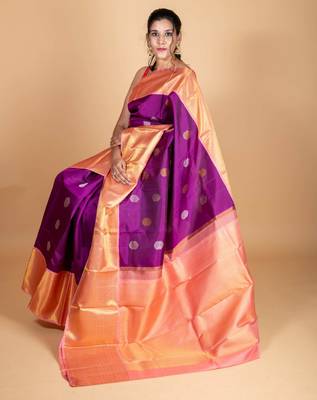 Purple colour pattu saree with silk mark certified 2
