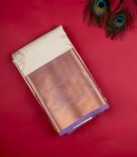 Off-white and purple semi silk saree