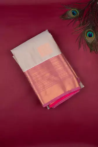 Grey and pink semi silk saree
