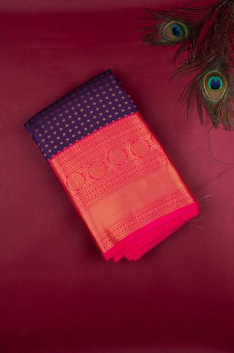 Purple ayiram butta semi silk saree
