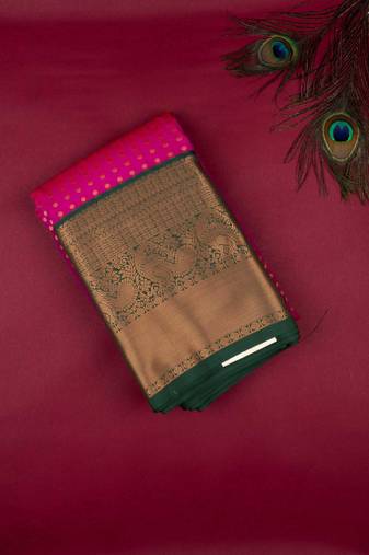 Magenta semi silk saree