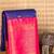 Blue brocade semi silk saree