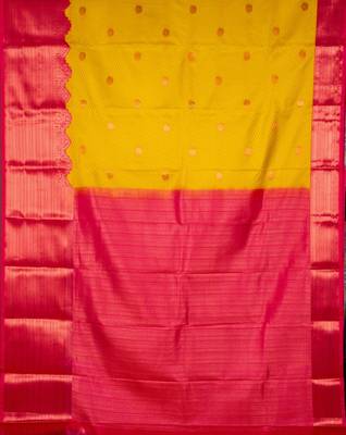 Mustard pink designer semi silk saree 2
