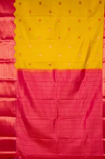 Mustard pink designer semi silk saree