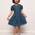 Printed frock in rayon fabric with elasticated sleeves