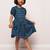 Printed frock in rayon fabric with elasticated sleeves