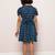Printed frock in rayon fabric with elasticated sleeves