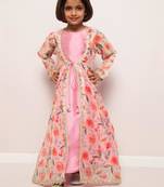 Organza shrug with inner dress- 2 pcs set