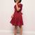 Printed frock in rayon fabric with elasticated sleeves