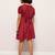 Printed frock in rayon fabric with elasticated sleeves