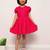 Printed frock in rayon fabric with elasticated sleeves