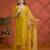 Yellow silk semi stitched wedding suits