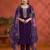 Indigo blue silk semi stitched wedding suits