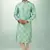 men's green  kurta churidar with print on art silk fabric and with lining