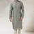 men's gray  kurta churidar with print on art silk fabric and with lining