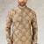 Men's brown  kurta with print on art silk fabric and with lining