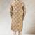 Men's brown  kurta with print on art silk fabric and with lining