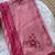 Pink Color Mirror And Thread Embroidery Work Crunchy Chiffon Saree