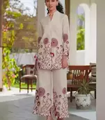 Off White Printed Cotton Flex Co-Ord Set