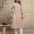 Beige floral cotton kurti