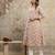 Beige floral cotton kurti