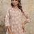 Beige floral cotton kurti