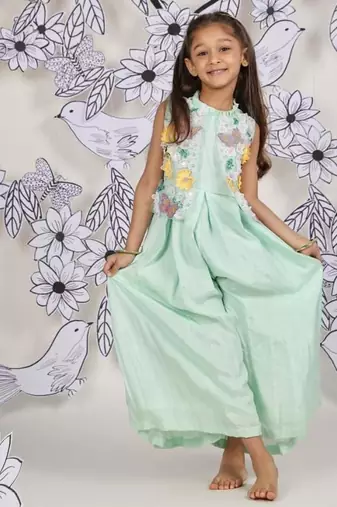Mint meadow girls jumpsuit 3d floral jacket & garden print
