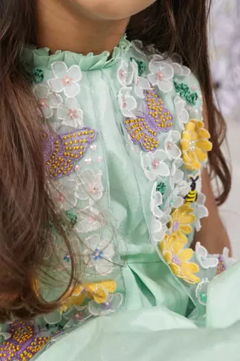 Mint meadow girls jumpsuit 3d floral jacket & garden print