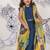 Tropical pop girls coord set yellow jacket with navy top & pants
