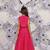 Peacock garden girls set 3d leaf embroidered top & pink organza skirt
