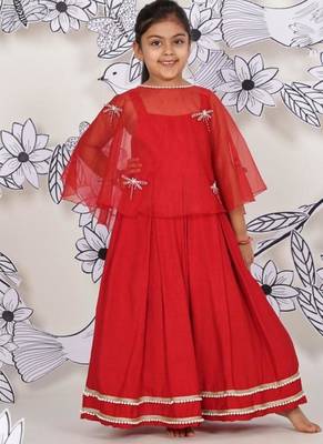 Crimson wings girls gown red dress with dragonfly cape 1